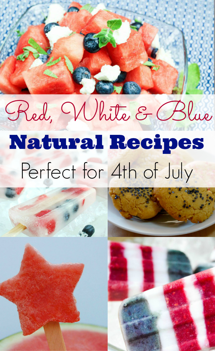 Natural 4th of July Recipes, red,white, and blue recipes, no dyes