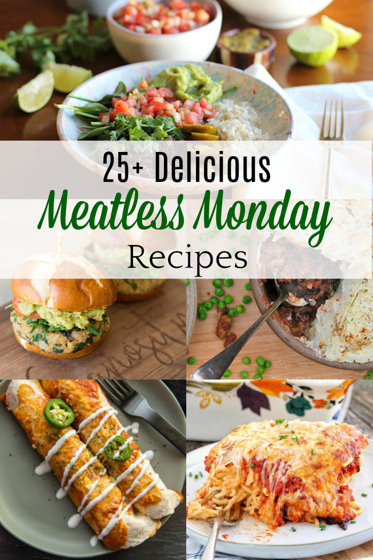 Collage of meatless recipes 