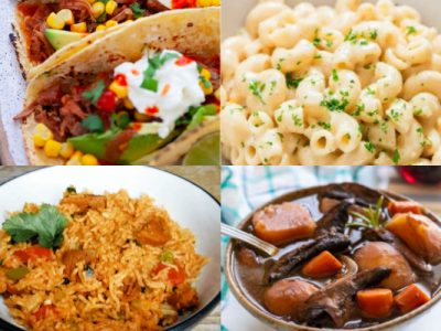 collage of easy vegetarian instant pot recipes