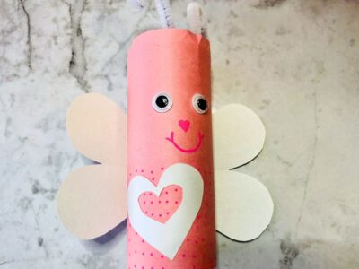 pink love bug toilet paper roll craft